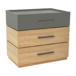 Κομοδίνο Sonlen mdf σε sonoma-ανθρακί απόχρωση 60x40x66εκ