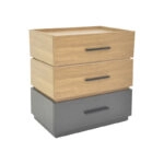 Κομοδίνο Sonlen mdf σε sonoma-ανθρακί απόχρωση 60x40x66εκ