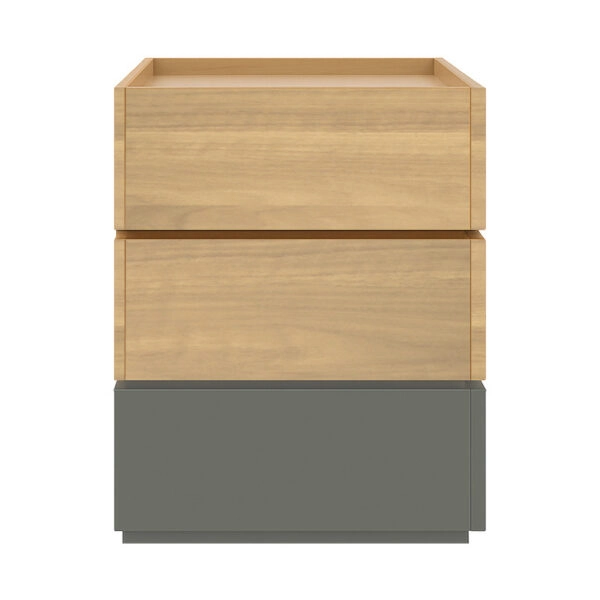 Κομοδίνο Sonlen mdf σε sonoma-ανθρακί απόχρωση 60x40x66εκ