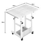 Γραφείο τροχήλατο Stolu  MDF-metal σε φυσικό-λευκό απόχρωση 60x40x68εκ
