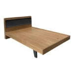 Κρεβάτι Frankly  mdf-pu σε καρυδί-μαύρο απόχρωση 150x200εκ