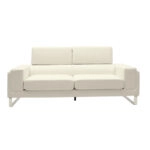 Καναπές Shea  3θέσιος PU ivory-inox 198x80x87εκ