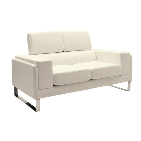 Καναπές Shea 2θέσιος PU ivory-inox 158x80x87εκ