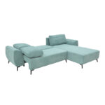 Kαναπές κρεβάτι τριθέσιος αναστρέψιμος Settee  ύφασμα με αποθηκευτικό χώρο σε σιέλ απόχρωση 286x204x93εκ