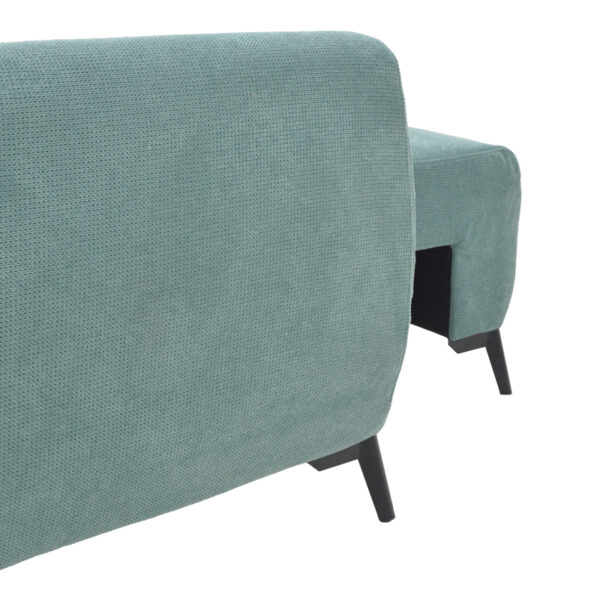 Kαναπές κρεβάτι τριθέσιος αναστρέψιμος Settee  ύφασμα με αποθηκευτικό χώρο σε σιέλ απόχρωση 286x204x93εκ