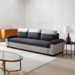 Kαναπές-κρεβάτι τριθέσιος Gaby  ύφασμα με αποθηκευτικό χώρο σε ανθρακί-γκρι απόχρωση 260x88x88εκ