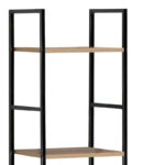 Βιβλιοθήκη Azuel  φυσικό-μαύρο μέταλλο 29x23.5x144εκ