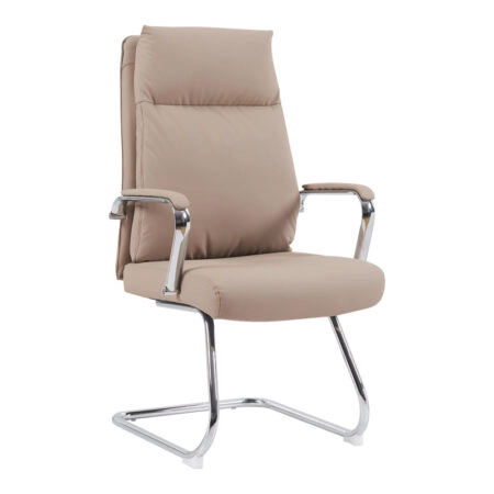 Καρέκλα επισκέπτη Siquel I  pu σε cappuccino απόχρωση 58x62x105εκ