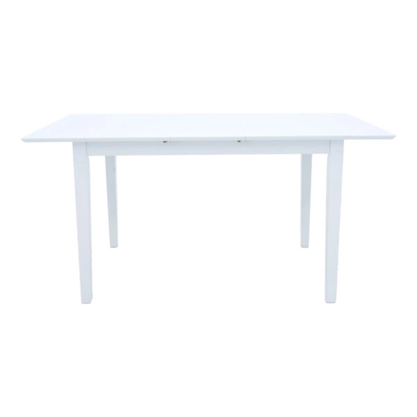 Tραπέζι επεκτεινόμενο Mabor  ξύλο σε λευκή απόχρωση 120-150x80x73,8εκ