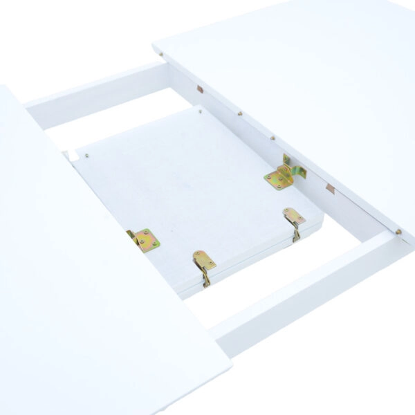 Tραπέζι επεκτεινόμενο Mabor  ξύλο σε λευκή απόχρωση 120-150x80x73,8εκ