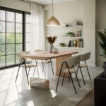 Tραπέζι Faghan  καφέ mdf 180x90x76εκ