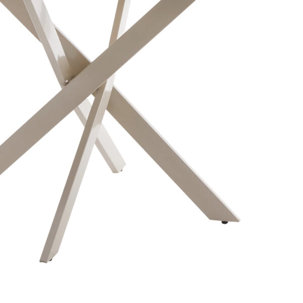 Τραπέζι Dammero mdf κρεμ απόχρωση με πόδι κρεμ μέταλλο Φ100x75εκ