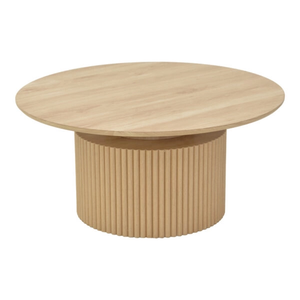 Τραπέζι σαλονιού Opols  mdf σε  φυσική απόχρωση Φ90x42εκ