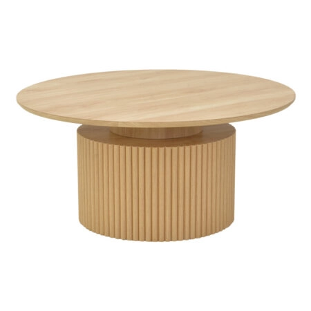 Τραπέζι σαλονιού Opols  mdf σε  φυσική απόχρωση Φ90x42εκ