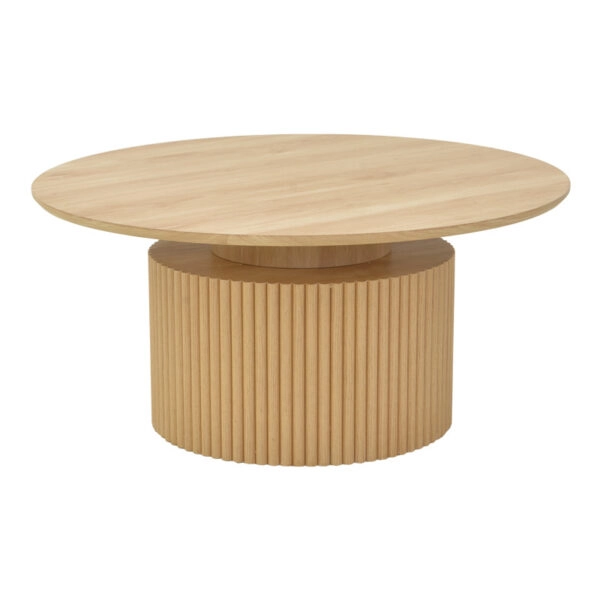 Τραπέζι σαλονιού Opols  mdf σε  φυσική απόχρωση Φ90x42εκ