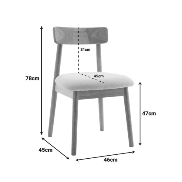 Καρέκλα Tullo  rubberwood σε φυσική απόχρωση 46x45x78εκ