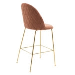 Σκαμπό μπαρ Ruth  μεταλλικό χρυσό gloss-βελούδο σάπιο μήλο