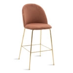 Σκαμπό μπαρ Ruth  μεταλλικό χρυσό gloss-βελούδο σάπιο μήλο