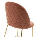 Σκαμπό μπαρ Ruth  μεταλλικό χρυσό gloss-βελούδο σάπιο μήλο