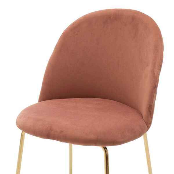 Σκαμπό μπαρ Ruth  μεταλλικό χρυσό gloss-βελούδο σάπιο μήλο