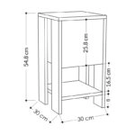 Κομοδίνο Ema μελαμίνη σε φυσική - λευκή απόχρωση 30x30x55εκ