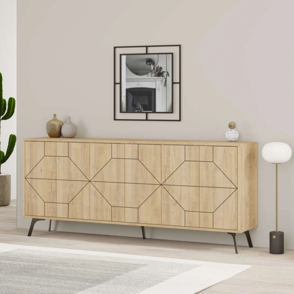 Μπουφές Bufel  σε φυσική απόχρωση 181x35x77.4εκ
