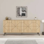 Μπουφές Bufel  σε φυσική απόχρωση 181x35x77.4εκ