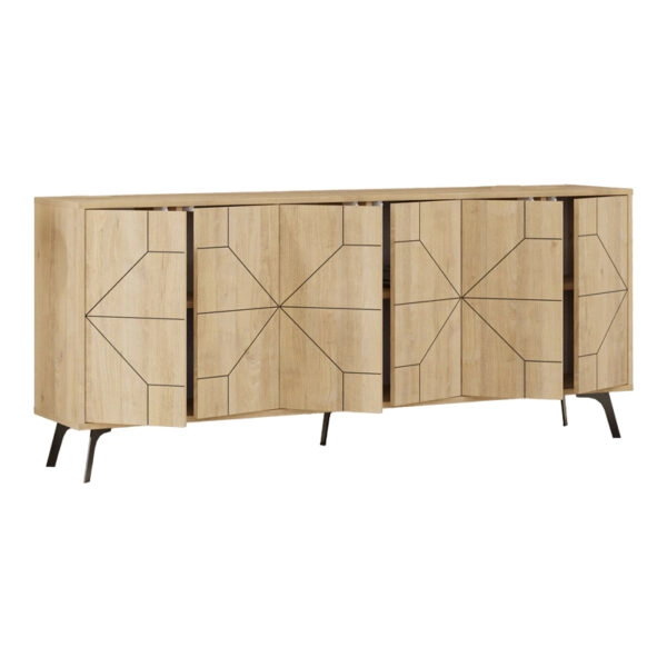 Μπουφές Bufel  σε φυσική απόχρωση 181x35x77.4εκ