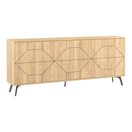Μπουφές Bufel  σε φυσική απόχρωση 181x35x77.4εκ