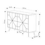 Μπουφές Dune  σε καρυδί απόχρωση 123x35x77.4εκ