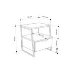 Κομοδίνο Johana μαύρο-λευκό 45x40x50εκ