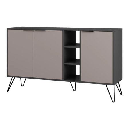 Μπουφές Clara  σε μόκα-ανθρακί απόχρωση 142x35,6x83εκ