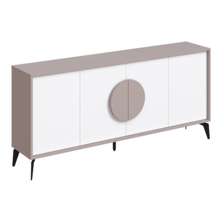 Μπουφές Gora  σε λευκή με μόκα απόχρωση  180x35.6x82εκ