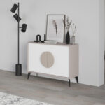 Μπουφές Gora  σε μόκα - λευκή απόχρωση 110x35.6x82εκ