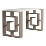 Γραφείο Labirent χρώμα λευκό-μόκα 140x60x75εκ