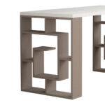 Γραφείο Labirent χρώμα λευκό-μόκα 140x60x75εκ