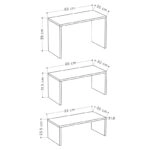 Τραπέζια σαλονιού Kantar σετ 3τεμ σε λευκό antique - μόκα απόχρωση 65x30x39εκ