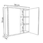 Ντουλάπι μπάνιου με καθρέπτη Poliana  λευκό 70x17x70εκ