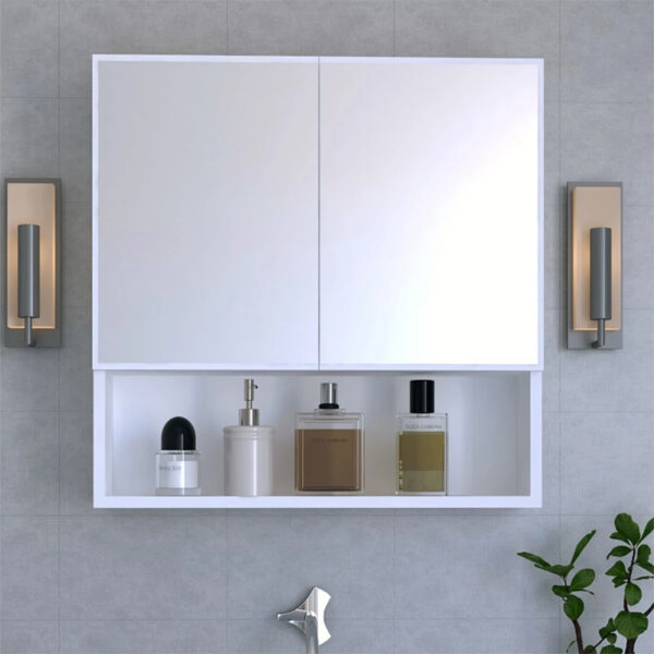 Ντουλάπι μπάνιου με καθρέπτη Zante  λευκό 70x17x70εκ