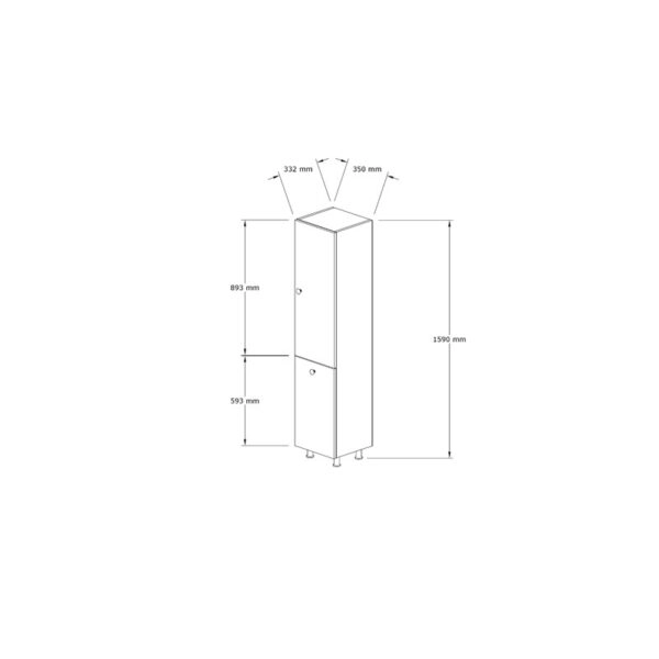 Ντουλάπα-στήλη μπάνιου Gingo  μελαμίνης λευκό 33x35x159εκ