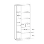 Βιβλιοθήκη με συρτάρια Dakin  σε oak απόχρωση 80x25x190εκ