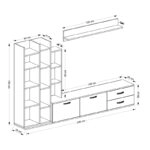 Σύνθετο σαλονιού Leman  σε λευκή-oak απόχρωση 240x35x154εκ