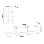 Έπιπλο τηλεόρασης Rumba  σε λευκή-oak απόχρωση 180x30x31εκ