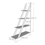 Βιβλιοθήκη Quina  σε ανθρακί απόχρωση 100x30x150εκ