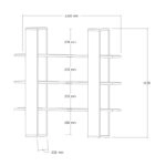 Βιβλιοθήκη Yotek  σε καρυδί απόχρωση 120x23x120εκ