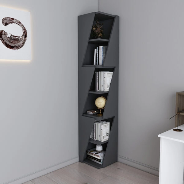 Βιβλιοθήκη στήλη Klaro  σε ανθρακί απόχρωση 32x32x165εκ