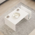 Τραπέζι σαλονιού Poko  σε λευκή απόχρωση 86.8x50x32,4εκ