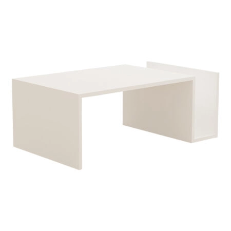 Τραπέζι σαλονιού Poko pakoworld σε λευκή απόχρωση 86.8x50x32