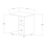 Βοηθητικό τραπέζι σαλονιού Tamy  τροχήλατο σε oak απόχρωση 45x35x50εκ