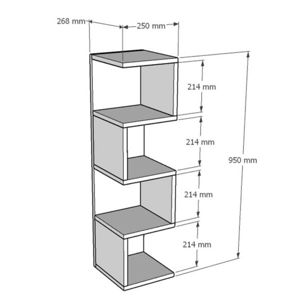 Ραφιέρα επιδαπέδια Pratel  σε λευκή απόχρωση 25x27x95εκ